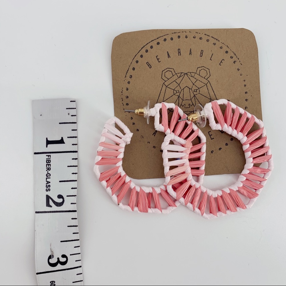 FINAL SALE Wrapped Rafia Ombré Hoop Earrings - Picture 3 of 3